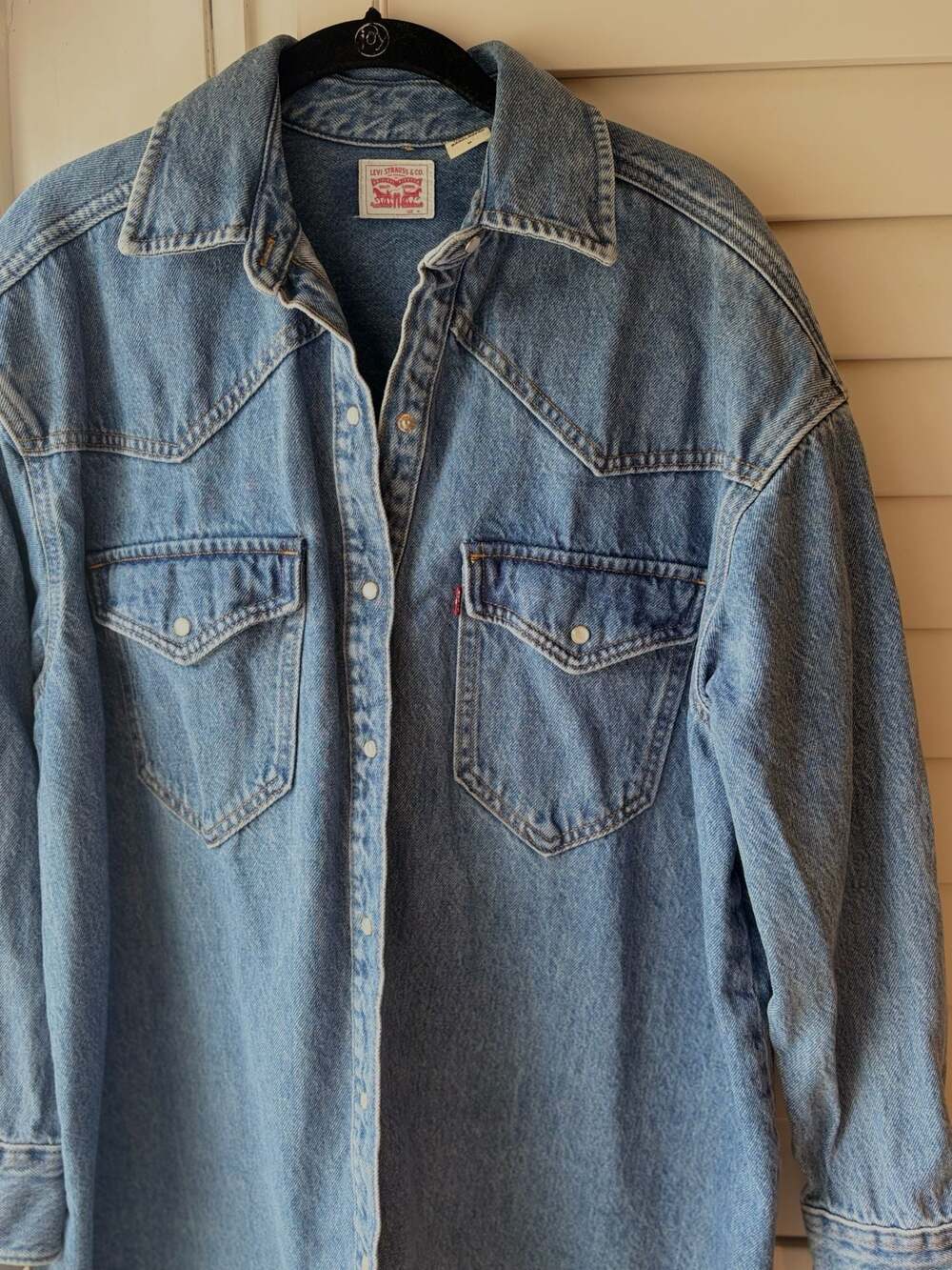 Levi's Men’s LongSleeve Denim Western Pearl Snap Shirt Jacket Heavyweight Cotton